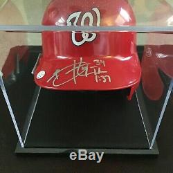 Bryce Harper Rawlings Mini Helmet Autograph With Display Case And Coa
