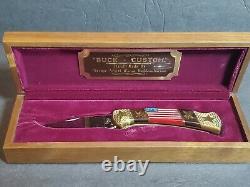 Buck David Yellowhorse 112 Custom Old Glory Knife Mint In Display Case COA