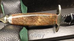 Buck Limited Ed. 0981 Dagger S/N 69 of 200 Burl Wood Handle Mirrored Blade COA