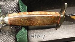 Buck Limited Ed. 0981 Dagger S/N 69 of 200 Burl Wood Handle Mirrored Blade COA