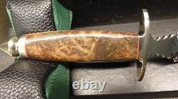 Buck Limited Ed. 0981 Dagger S/N 69 of 200 Burl Wood Handle Mirrored Blade COA