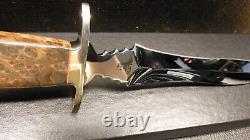 Buck Limited Ed. 0981 Dagger S/N 69 of 200 Burl Wood Handle Mirrored Blade COA