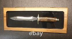 Buck Limited Ed. 0981 Dagger S/N 69 of 200 Burl Wood Handle Mirrored Blade COA