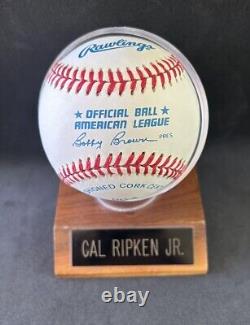 CAL RIPKEN JR? Autographed Official Rawlings AL Baseball? Goldin COA & Case