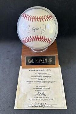 CAL RIPKEN JR? Autographed Official Rawlings AL Baseball? Goldin COA & Case