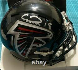 CALVIN RIDLEY Signed Atlanta Falcons Speed Mini Helmet (JSA COA)W / Display case