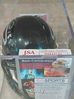 CALVIN RIDLEY Signed Atlanta Falcons Speed Mini Helmet (JSA COA)W / Display case