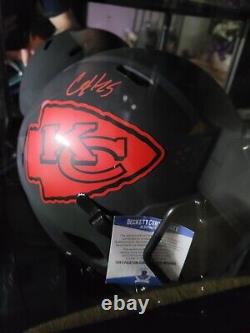 CLYDE EDWARDS-HELAIRE Autographed Full Size Eclipse Rep Helmet Chiefs BAS COA