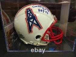 CURLEY CULP Signed HOF 13 Houston Oilers Mini Helmet (JSA COA) WithDisplay