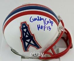 CURLEY CULP Signed HOF 13 Houston Oilers Mini Helmet (JSA COA) WithDisplay