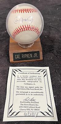 Cal Ripken, Jr. RARE Signed Autographed Baseball with COA, Case and Display