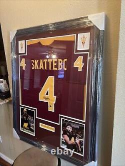 Cam Skattebo Authentic Autograph Framed Jersey COA Sun Devils