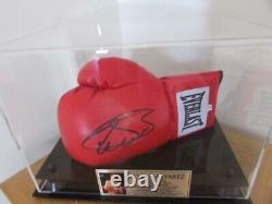 Canelo Alverez hand signed boxing glove in display case with gold plaque-Coa