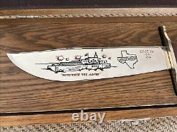 Case XX 1986 ALAMO Commemorative Bowie Knife with Oak Wood Display Box & COA