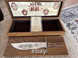 Case XX 1986 ALAMO Commemorative Bowie Knife with Oak Wood Display Box & COA