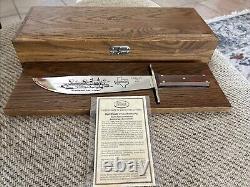 Case XX 1986 ALAMO Commemorative Bowie Knife with Oak Wood Display Box & COA