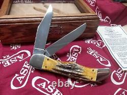 Case XX 1988 5265 First Flight Folding Hunter Stag Display & COA Knife #2380