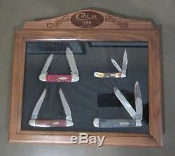 Case XX 1991 9 DOT 4 Knife Set in Mint Walnut/Glass Display COA 1 of 500 HTF