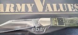 Case XX US Army Values Copperlock Knife Display Set Natural Bone 15008 + COA