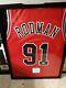 Chicago Bulls Dennis Rodman Signed Jersey With Coa And Display Case