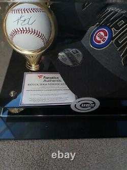 Chicago Cubs Kris Bryant Autograph Ball With Cubs Display Case & Fanatics Coa