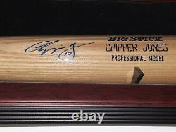 Chipper Jones Rawlings Professional series Signed Bat + displaycase JSA COA
