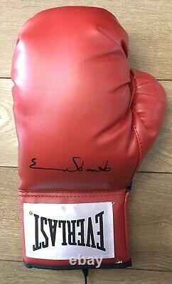 Chris Eubank Snr Hand Signed Red Boxing Glove in Display Case Rare COA AFTAL