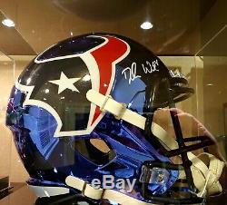 Chromed Deshaun Watson Signed NFL Regulation Size Helmet withCOA and Display Case