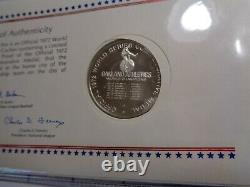 Cincinnati Reds 1972 Mlb Baseball Champions Rare Silver Coin Display Case Coa #b