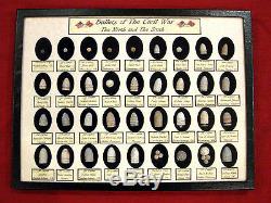 Civil War Relics 36 Authentic Bullets in Matted Display Case with COA