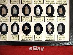 Civil War Relics 36 Authentic Bullets in Matted Display Case with COA