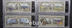 Complete US National Park $2 Bill Currency Collection Bradford 39 Notes COA G696