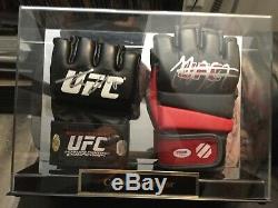 Conor McGregor Khabib Nurmagomedov Signed Gloves In Display Case PSA COA MMA