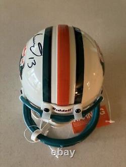 DAN MARINO SIGNED AUTOGRAPHED MIAMI DOLPHINS MINI HELMET With COA AND DISPLAY CASE