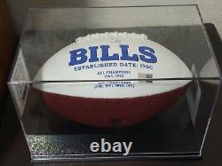 DANE JACKSON Signed Go Bills! Buffalo Bills Logo Football (TSE COA) WithDisplay