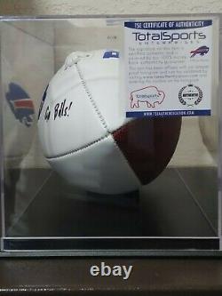 DANE JACKSON Signed Go Bills! Buffalo Bills Logo Football (TSE COA) WithDisplay