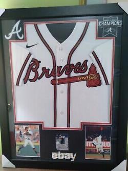 DANSBY SWANSON Framed Braves JERSEY Display SIGNED CARD COA