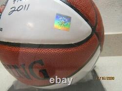 DENNIS RODMAN Signed Spalding Basketball WITH DISPLAY CASE withHOF 2011 SS COA