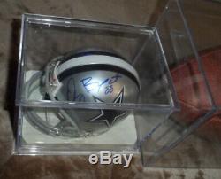 DEZ BRYANT COWBOYS #88 SIGNED MINI HELMET & FOOTBALL WithCOA'S & DISPLAY CASES