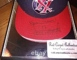 DONALD J TRUMP Hat signed Official Autograph CAP With COA & Glass Display Case