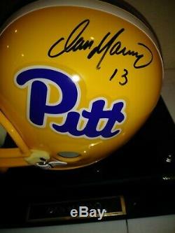Dan Marino Pittsburgh Pitt full size Helmet and display case, COA Miami Dolphins