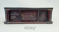 Danbury Mint America the Beautiful Carved Wood Locking Display Case + $78 Face