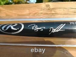 Darryl Strawberry And Doc Gooden Signed Bat And Display Case Beckett Coa 86 Mets