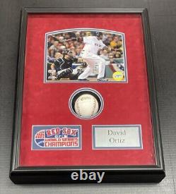 David Ortiz 2007 World Series Autographed Baseball Shadowbox Steiner Coa 8x10 Ph