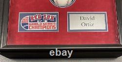 David Ortiz 2007 World Series Autographed Baseball Shadowbox Steiner Coa 8x10 Ph