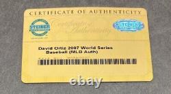 David Ortiz 2007 World Series Autographed Baseball Shadowbox Steiner Coa 8x10 Ph