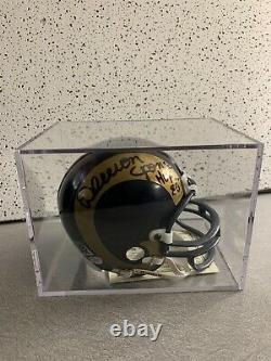 Deacon Jones HOF 80 Rams Signed Mini Helmet With Display Case Bosley COA