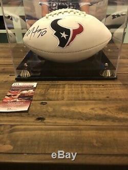 Deandre Hopkins Signed Autograph Football With Display Case Jsa Houston Texans Coa