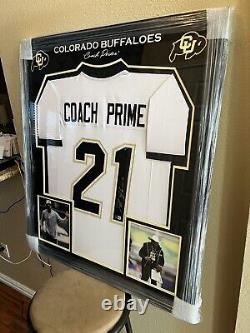 Deion Coach Prime Sanders Authentic Autograph Framed Jersey COA