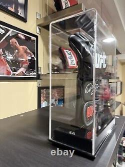 DemetriousMighty MouseJohnson Signed UFC Glove COA Beckett With Display Case